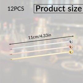 Tabanzhe Cocktail Picks-12PCS Stainless Steel Cocktail Sticks Reusable Fruit Drinks Skewers Metal Olive Drink Picks Toothpicks for Sandwiches Barbeque Appetizers Party Events