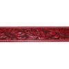 CTM Leather Western Embossed Belt with Removable Buckle, 38, Red