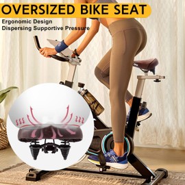 LEWEE Cruiser Brown Bike Seat, Extra Wide Bicycle Saddle Cushion, Comfortable Mountain Bicycle Seat for Men, Vintage Leather Beach Bike Seat for Women, Bicycle Replacement Accessories