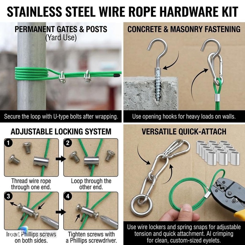 Spark Future 200FT 304 Stainless Steel Wire Rope Kit, 2mm(0.08