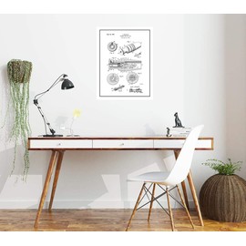 Duck Call Patent Print Black Ink on White with Border (5" x 7") M14523