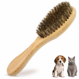 Soft Colorful Bristle Dog Brush for Short Haired Dogs and Cats, Gentle Pet Grooming Brush with Wooden Handle, Daily Shedding and Coat Smoothing Tool for Puppies, Kittens and Small Pets