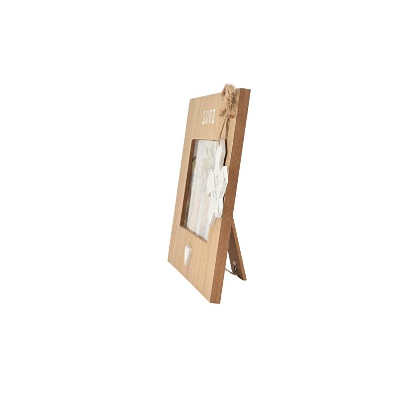 Love Wooden 6x4 Photo Frame with Heart and Hanging Plaque