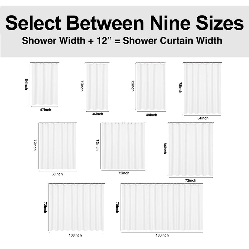 Kikiry Extra Wide Shower Curtain 108''W x 72''L Clawfoot Tub