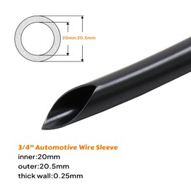 SUNNAREPOON Black Wire Harness Tubing, Car Unshrinkable Insulation Cord Sleeve for Wire Shielding Sheathing Organizer/Protection/Covering (3/4''(20MM) - 10FT(120INCH))