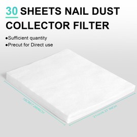 L'UGX Nail Dust Collector Filter Paper - 30 Sheets Efficient Filtering 618s