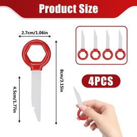 Ownkim Set of 4 Car Radio Release Tool, Release Key, Car Radio Removal Tool - Compatible with a Variety of Car Brands (Red)
