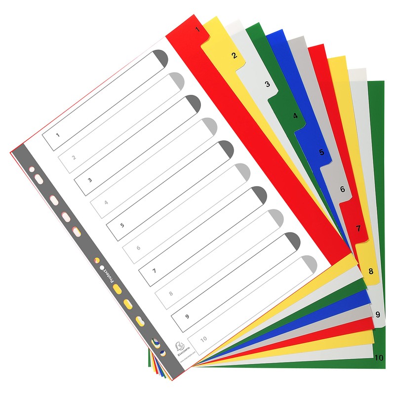 Exacompta - Ref 84E - PP Printed Indices - For