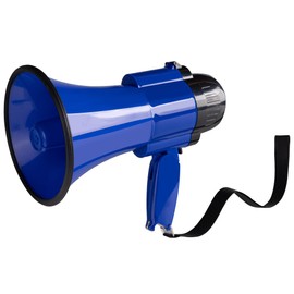 MyMealivos 30W Megaphone with Siren & 240s Record-Adjustable Vol Control Cover Up to 800 Yards Range Fit for Sport Games Cheerleading Coaches Event Organizers-Blue