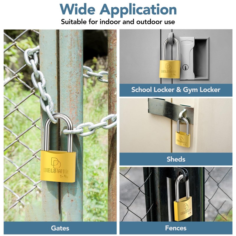 DELSWIN Weatherproof Padlock with Key (Keyed Alike) - Heavy Duty