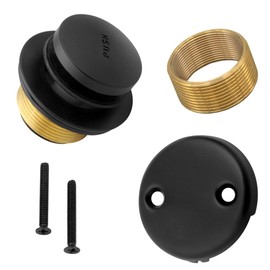 Tip Toe Bathtub Tub Drain Assembly, Conversion Kit, Trim Waste and Two Hole Overflow Face Plate, All Brass Construction