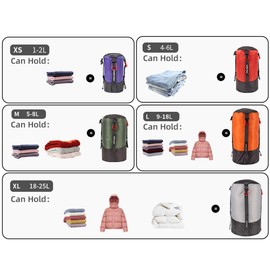 YIWEOG Lightweight Compression Sack, 5-8L Waterproof Polyester Compression Bag for Camping, Hiking, Backpacking