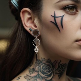 Maxbott Moon Pendant Ear Gauges Plugs - Dangle DIY Tunnel Plugs for Ear Stretching, Body Jewelry Accessories for Men and Women(10mm(00G))