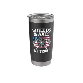 shields and axes we trust american viking norse mythology Stainless Steel Insulated Tumbler