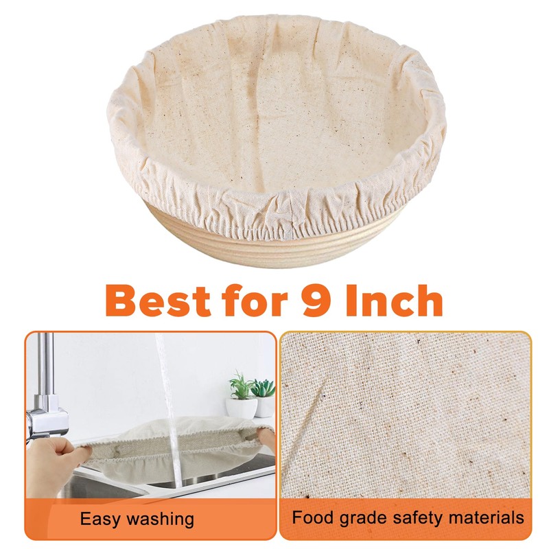 4 Pcs Banneton Covers, 10 Inch Reusable Banneton Liners, Easy