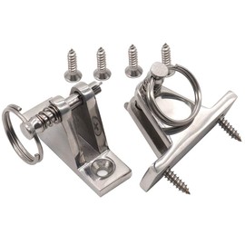 DollaTek 2-Piece Deck Hinge 90° with Quick Release Pin Boat Attachment Concave Base Hardware 316 Stainless Steel