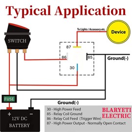 JD1912 Automotive Relay 4-Pin 40A 12V SPST Car Truck Van Motorcycle Boat Relay，2 Pack