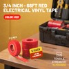 RED WOLF Red Electrical Tape 3/4 Inch x 66 Ft