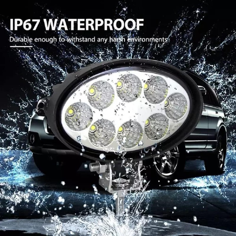 Oval Led Flood Light 12v/24v, 2PACK 5.5In 24W Led Light