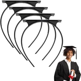 Graduation Cap Headband Insert  Secures Grad Decorations Don't Change Your Hair Upgrade headband Simple And Practical Anti-Fall Hairband for (2Pcs) - Color: 4 Packs, Size: 4.5''x5.5''