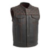 First Mfg Co Downside Men's Leather Vest: Diamond Cowhide, Conceal