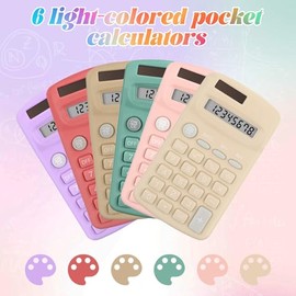 Tellegloww 36 calculadoras básicas de tamaño de bolsillo a granel para batería solar de aula, calculadora de pantalla de doble potencia, calculadora b