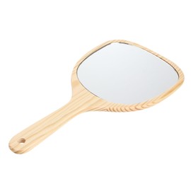 HOMSFOU 1pc Wood Mirror Barber Handheld Mirror Hair Cut Mirror for Cutting Mirror for Men Mirrors Handheld Beauty Mirror Cosmetic Mirror Makeup Paddle Travel Handle Shelf