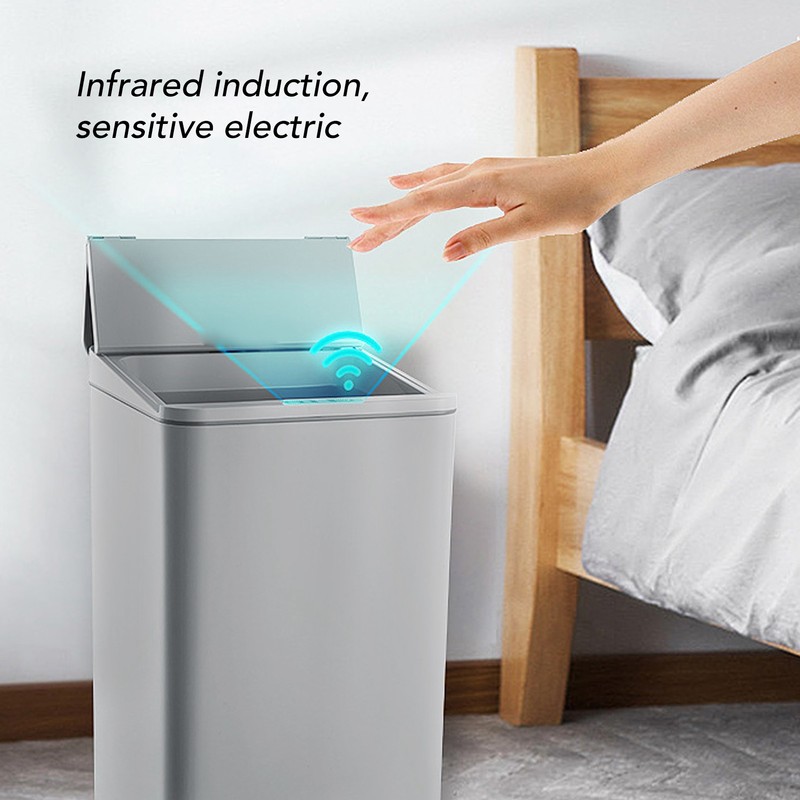 Desktop Sensor Trash Can USB Charging Foldable Lid 9L Intelligent