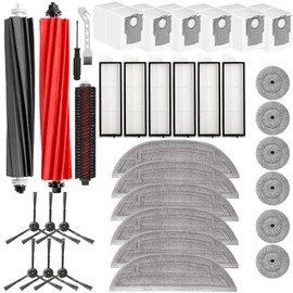 TMKOOL 35PCS Accessories Replacement Kit for Roborock S8 Max/S8 MaxV Ultra Robot Vacuum Mop,2 Main Brushes, 1 Rolling Brush, 6 Side Brushes, 6 Filters, 6 Dust Bags, 6 Mop Cloths, 6 Edge Mop Cloths