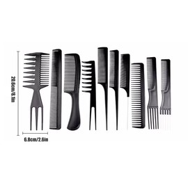 AIMALL 10Pcs/Set Professional Hair Combs, Plastic Hairdressing Styling Combs, Durable Barber Brushes for Salon Use