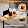 BeGyoku 3 Layer Bathtub Tray Table,Bamboo Swivel Bathtub Side Table