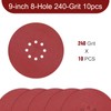 9 inch Sanding Discs 8 Holes 240 Grit Hook and