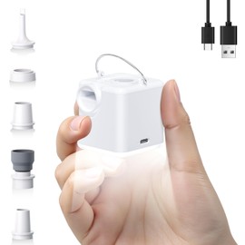 Portable Air Pump for Inflatables, 4.5kPa Mini Air Mattress Pump with Camping Light, 2400mAh Battery Rechargeable Air Pump for Pool Floats, Sleeping Pads, Swimming Ring, Vacuum Storage Bags