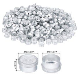 PATIKIL 13mm Flip Off Caps, 300 Pcs Flip Off Caps Flip Off Seals Flip Off Vial Seals Plastic Aluminum Caps Cover for Glass Vial Laboratory, Silver Tone