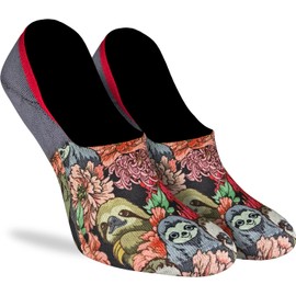 Good Luck Sock Women's Floral Sloths No-Show Invisible Socks, Adult