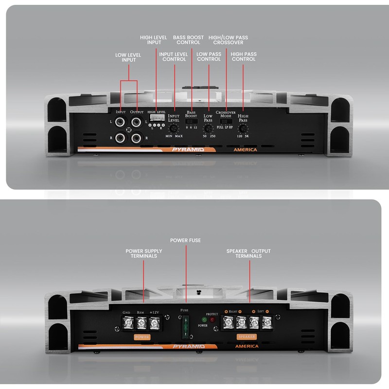 Pyramid 2 Channel Car Stereo Amplifier - 5000W High Power