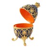 QIFU Hand Painted Blue Easter Egg Decorative Enamel Trinket Box