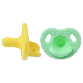 Sweet Cotton Baby Pacifier – Soft Silicone – 0-36 Months – BPA Free – Natural Latch – Lightweight, Dishwasher Safe – for Newborns, Infants, Toddlers