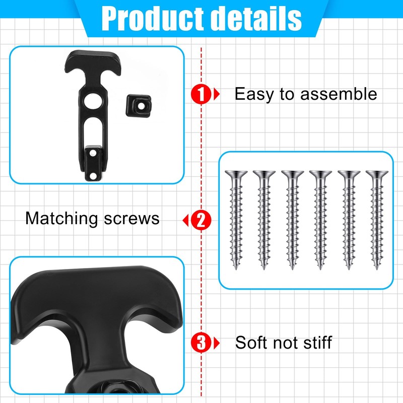 Mudder Flexible Rubber Draw Latch T Handle Hasp Rubber Draw