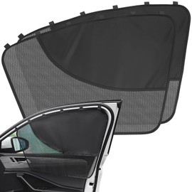 Car Window Sun Shade for Driver Side Window, 2 Pcs Magnetic Car Windows Covers Sun Shade Half Blackout & Half See-Through Curtains UV Protection Automotive Sunshades for Most Cars