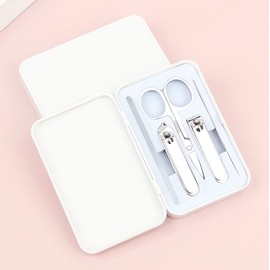 Nail Clippers Manicure Kit 5 in 1, Nail Clipper Set, Nail Care Kit for Women, Men, Stocking Stuffers Travel Nail Kit Car Essentials, Fingernail Clippers, Eyebrow Scissors, Glass Nail File