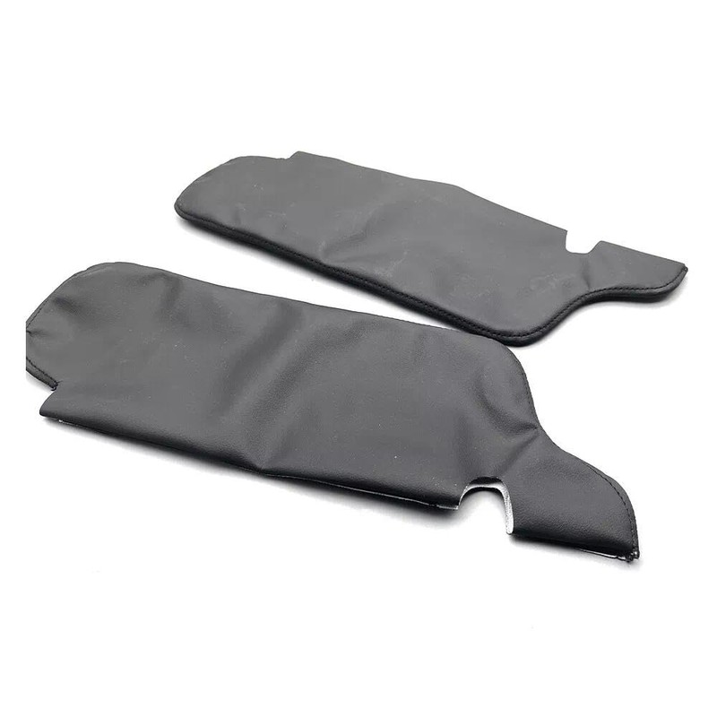 Pyladea 2PCS Leather Sun Visor Cover Black Replacement for 1994-2004