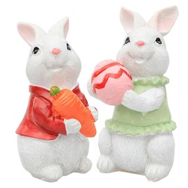 Easter Bunny Figurine,Bunny Decoration,Table Centerpiece,Mantels Ornament,Rabbit Ornaments,for Easter Baskets,Party,Garden, Farmhouse,Home,Table Center,Mantels Ornament,Office,Study