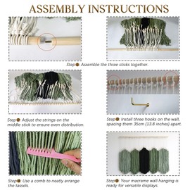 HYVAKUPPA Macrame Wall Hanging Large Macrame Tapestry Boho Wall Decor Wall Art Handmade Woven Cotton Textile Tapestry Home Decoration for Living Room Bedroom