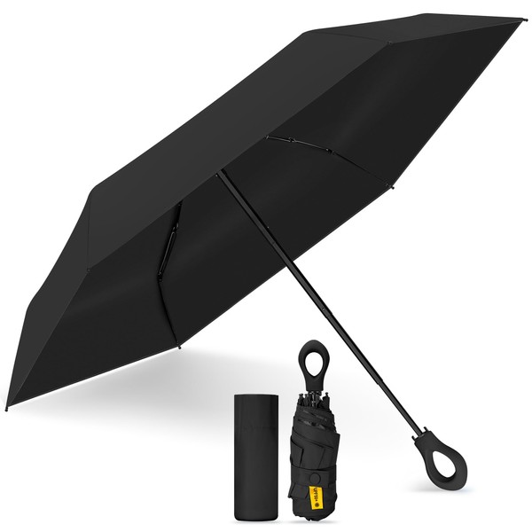 NINEMAX Folding Umbrella, Parasol, Ultra Lightweight, 6 Ribs, Compact, Compact,