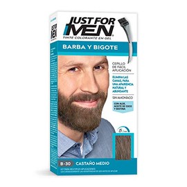 Just For Men Tinte Colorante en Gel Para Barba y Bigote,Castaño Medio B30, Sin Amoníaco,Con Cepillo De Fácil Aplicación, 66ml