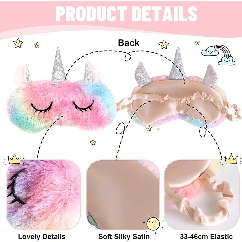 Eye Mask for Sleeping, Cute Unicorn Soft Fluffy Plush Sleep