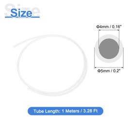 uxcell 3.28ft PTFE Tubing Hose, 4mm IDx5 mm OD Insulating 3D Printer Hose Ultra-Smooth for 3D Printer Conveying Tubing, White