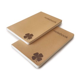 Set of 2 Lined Bound Notebooks A5 – Each 200 Lay Flat Pages – 5x8 Hardcover Journal Refills – Fountain Pen Friendly 100 gsm Paper – 100% Recycled Notebook by Le Vent