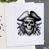Large (A4) 'Pirate Skull with Goatee Beard' Blank Greeting Card